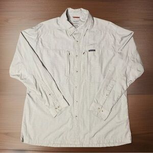 Simms Guide Series Shirt Mens 2XL Grey Fishing Vented Nylon Long Sleeve Mens